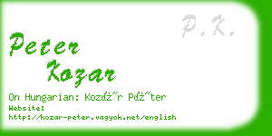 peter kozar business card